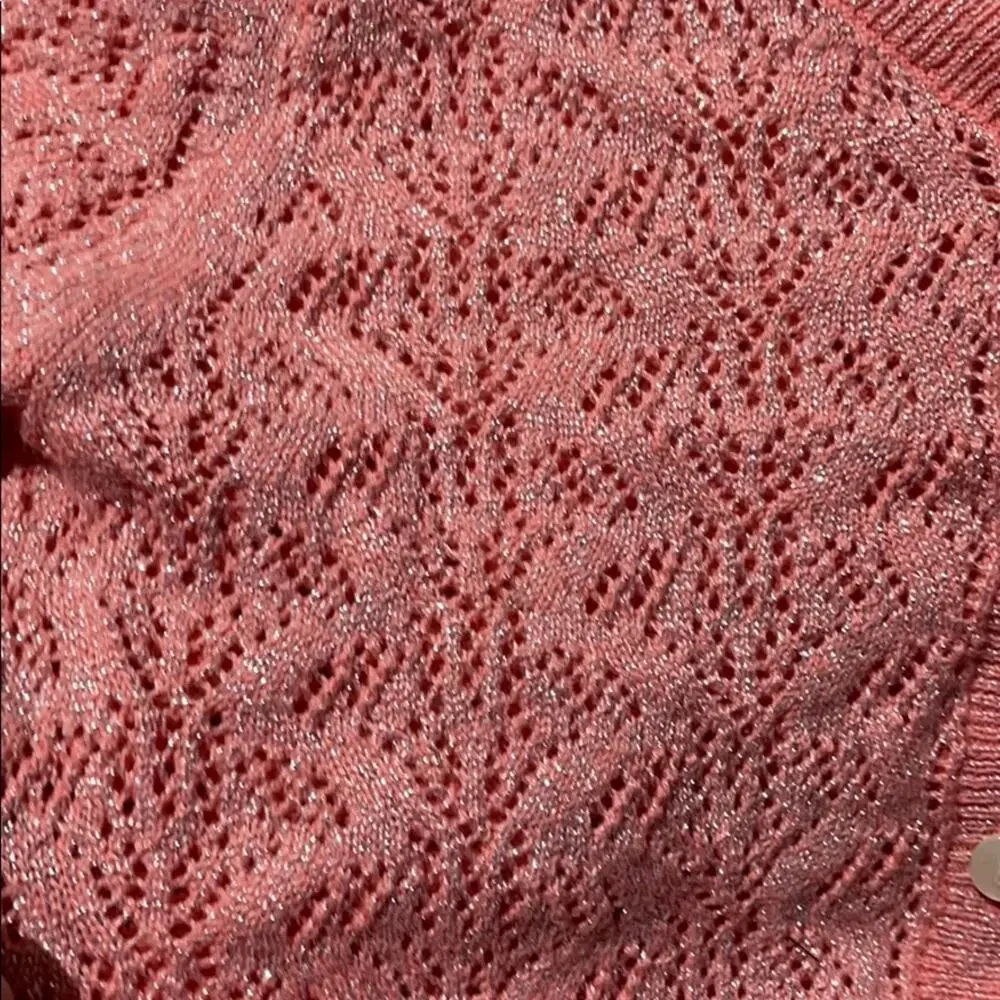 Carters 3t peach metallic cardigan worn once euc